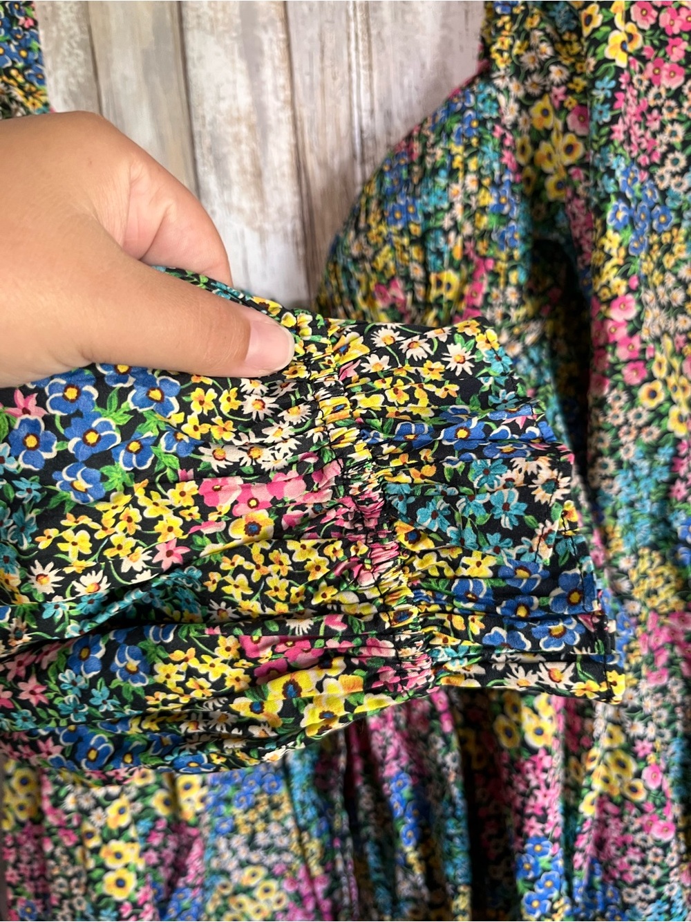 For Love & Lemons Ruth Floral Mini Dress 2X Puff Sleeve Open Back - Picture 4 of 9
